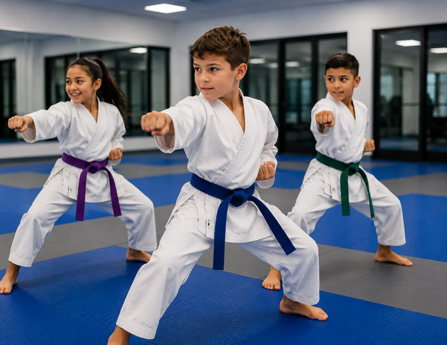 Kids training at Salem-Keizer Brazilian Jiu-Jitsu Academy, a short drive from {NEIGHBORHOOD_1}